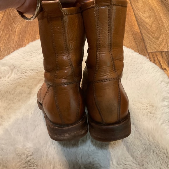 Brown Leather Frye Veronica Flex Lace-Up Boots - Picture 3 of 11